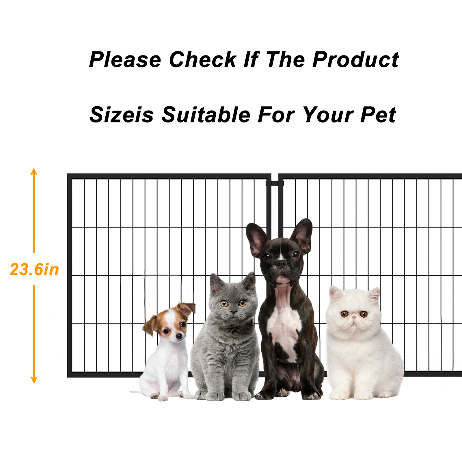 47.2" Dog Crate for Small Medium Large Dogs, Puppy Dog Playpen for Yard Indoor Outdoor Use, Pet Dog Cage Kennel (47.2"L x 23.6"W x 23.6"H) image 7