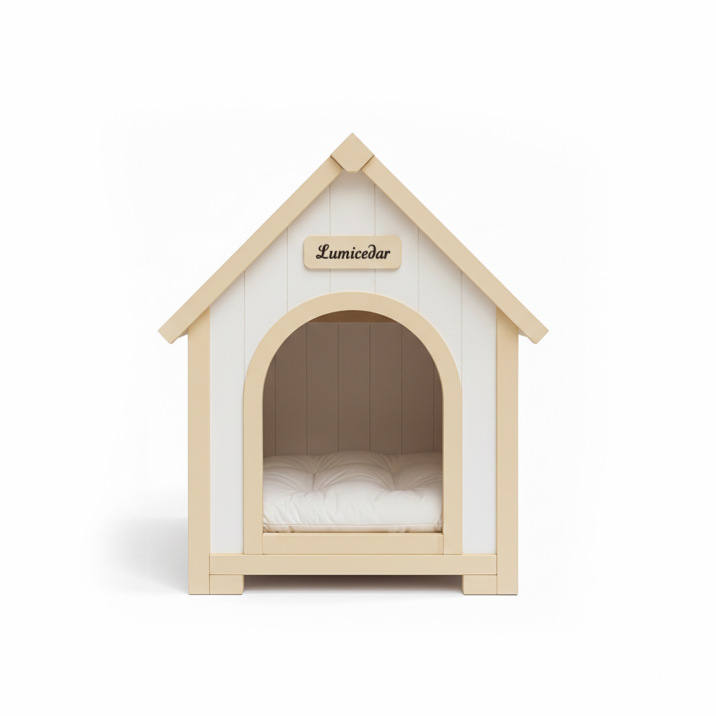 Modern Indoor Wooden Dog House with EVA Cushion – Solid Cedar Pet House for Small Dogs & Cats image 8