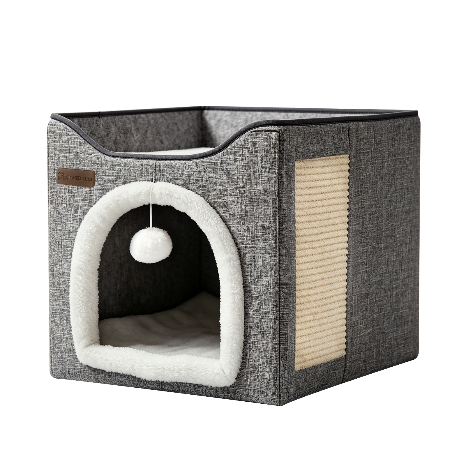 Arched Cat Bed In Green And Gray Color image 14