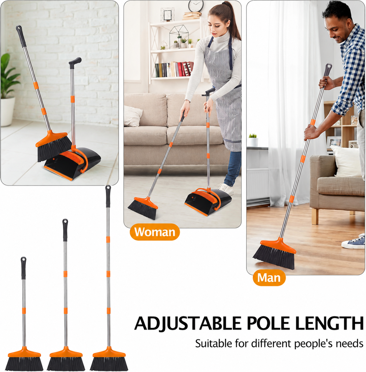 Standing Broom and Dustpan Set image 2