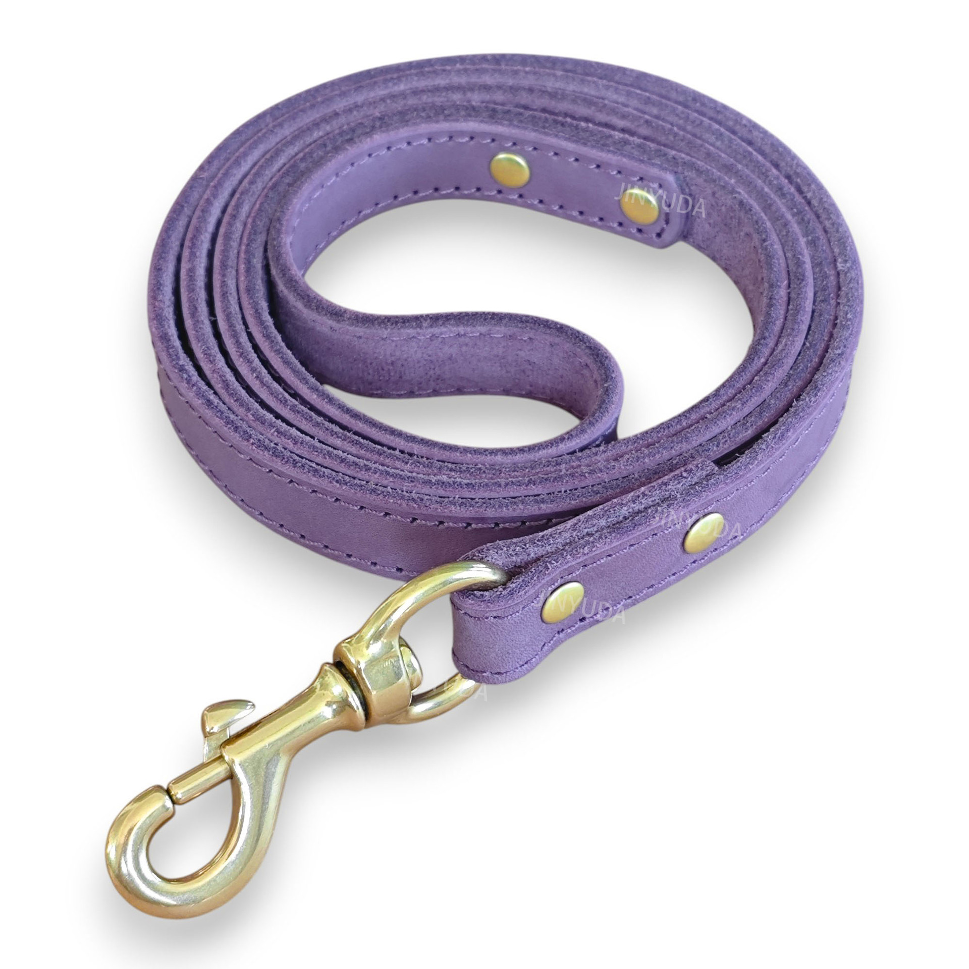 Pet Rope Dog Leash Genuine Full-grain Leather Rope Brass image 9