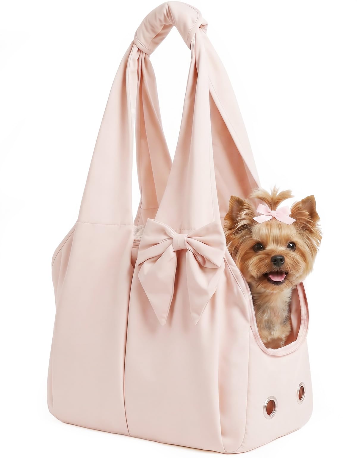 Fashion Dog Purse Carrier For Small Dogs And Cats, Soft-Sided Puppy Tote Bag Under 15 Lbs, Lightweight Pet Carrier With 4 Pockets, Smart Zipper Lock, Pet Travel Bag For Travel Outdoor image 5