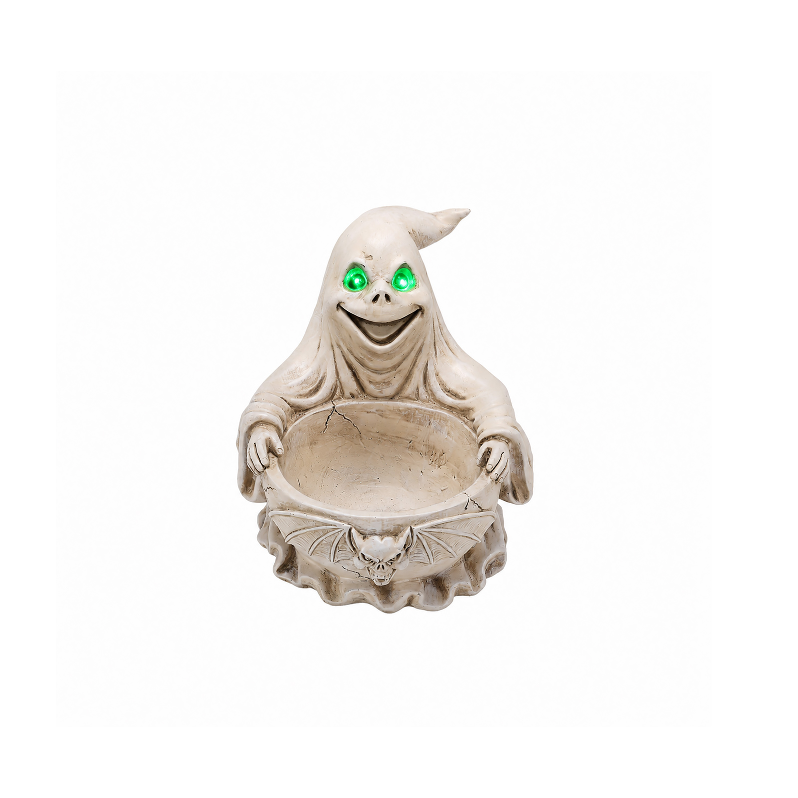 Halloween Ghost Storage Bowl Figurine, Spooky Candy Dish with LED Light for Halloween Party image 2