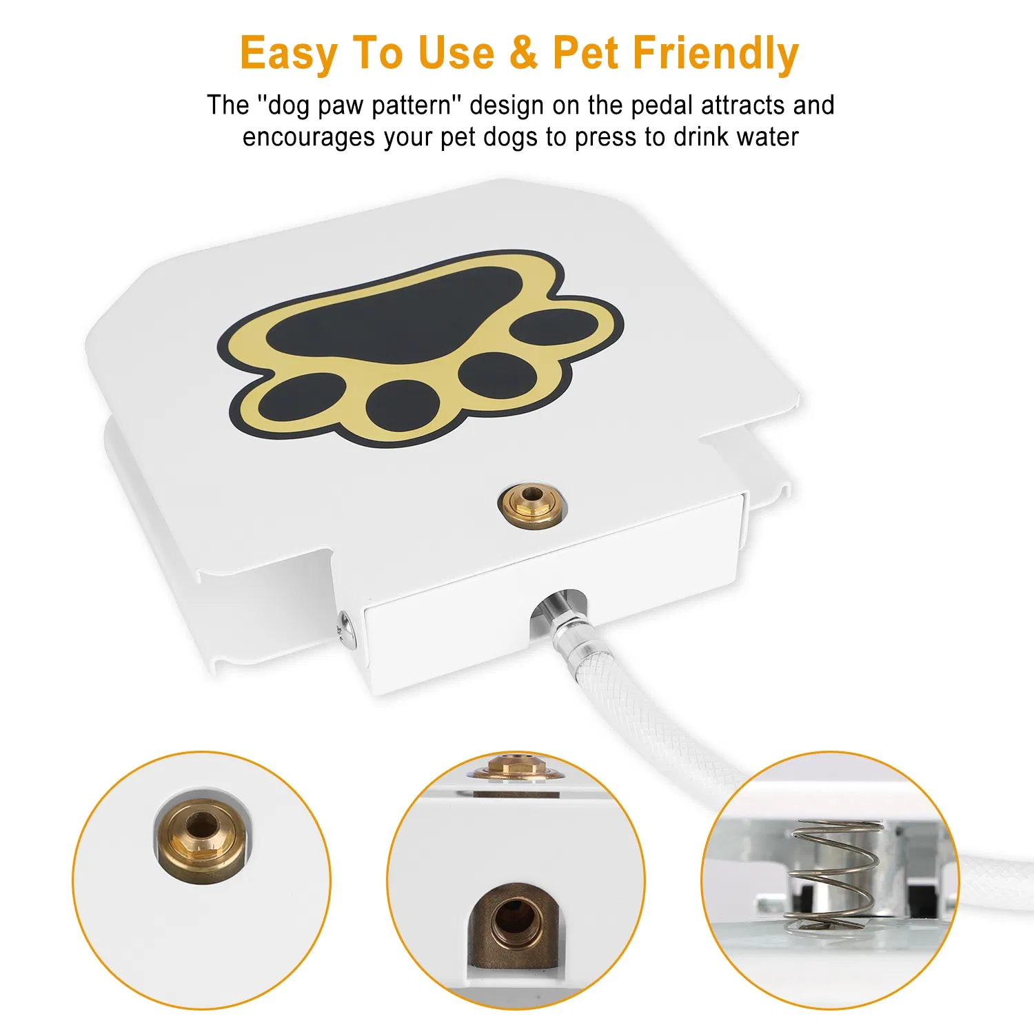 Step Activated Dog Water Dispenser, Outdoor Pet Drinking Fountain with 2-Way Water Splitter, Iron Build for Backyard Garden Use image 10