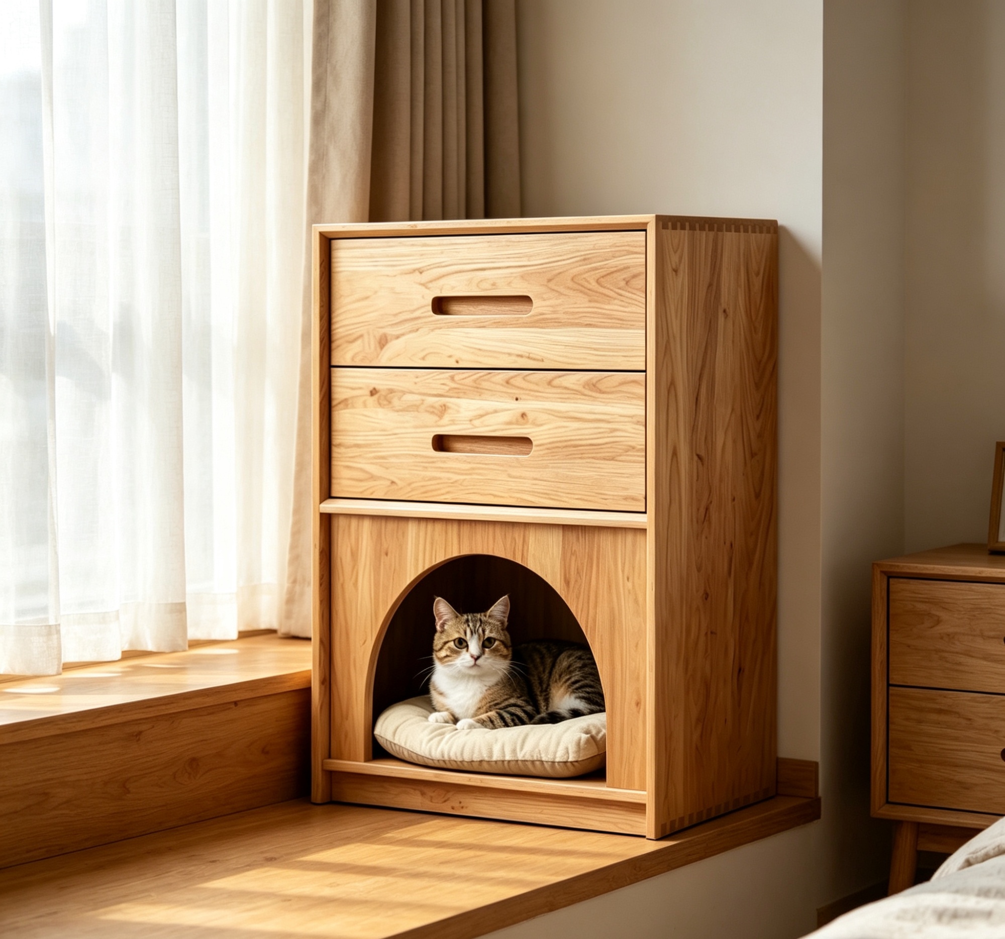 Integrated Cat Bed With Bedside Table image 2