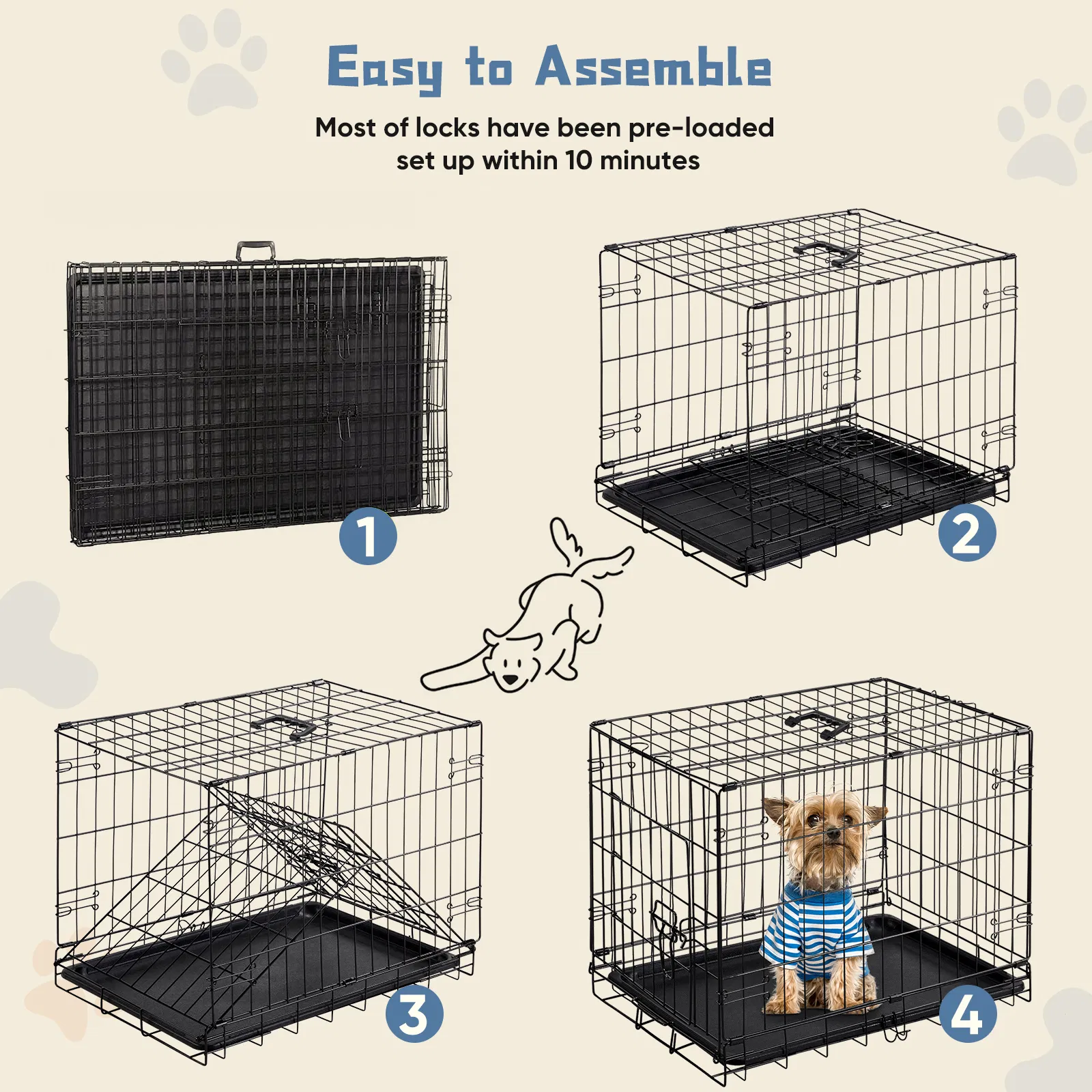 Single Door Metal Dog Cage image 2