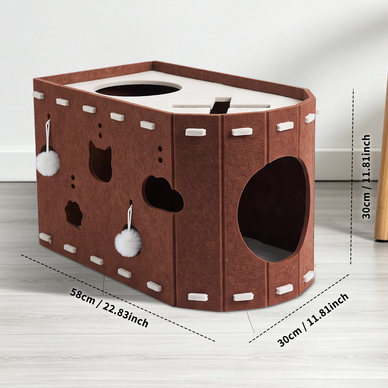 X-shaped Cat Bed - Dark Brown And Light Brown Colors image 2