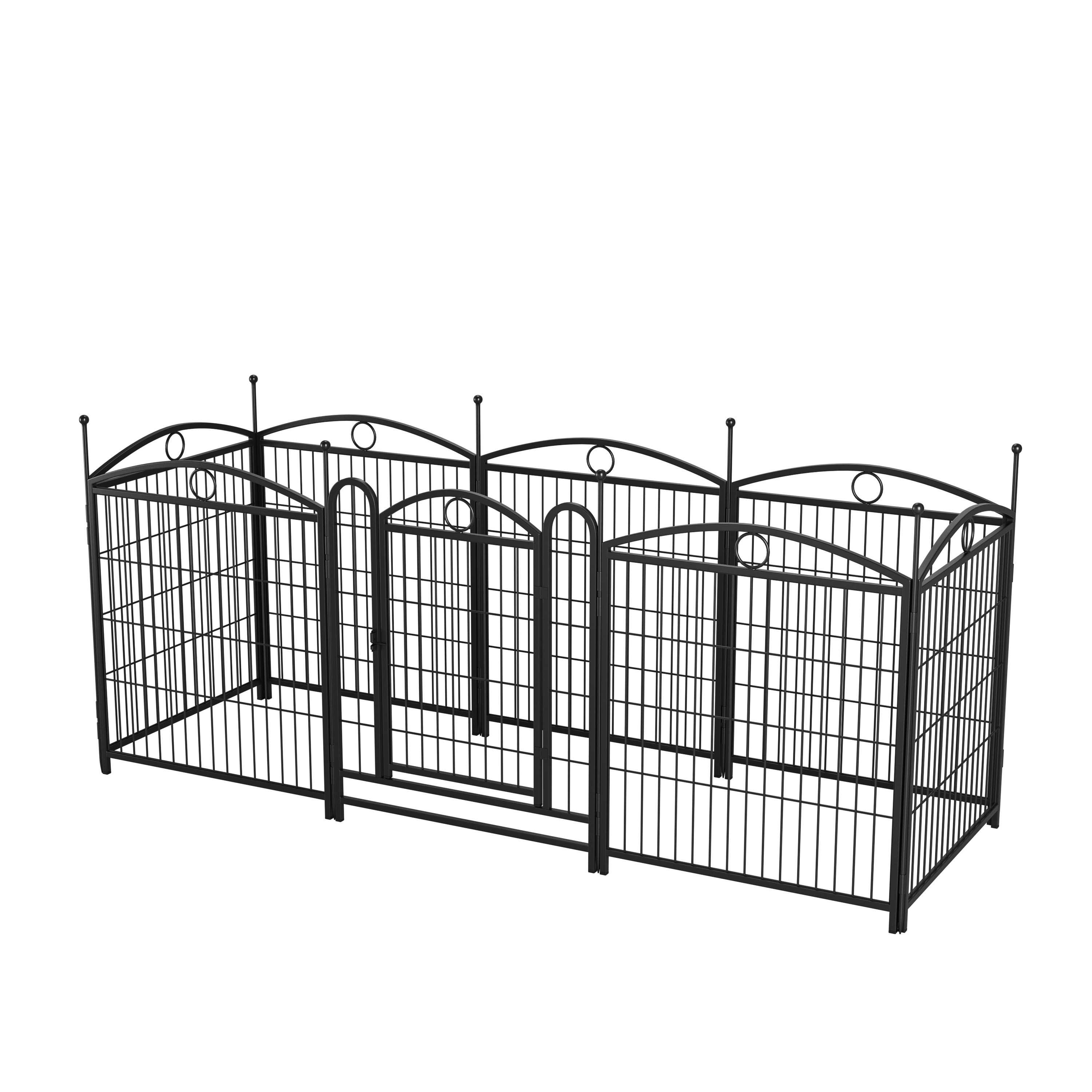 Dog Playpen Indoor 32 inch 8 Panels Metal Dog Pen Pet Dog Fence Outdoor Exercise Pen with Doors, Heavy Duty Dog Fence Puppy Pen for Large Medium Small Dogs Indoor Outdoor Foldable Pet Exercise Pen image 32