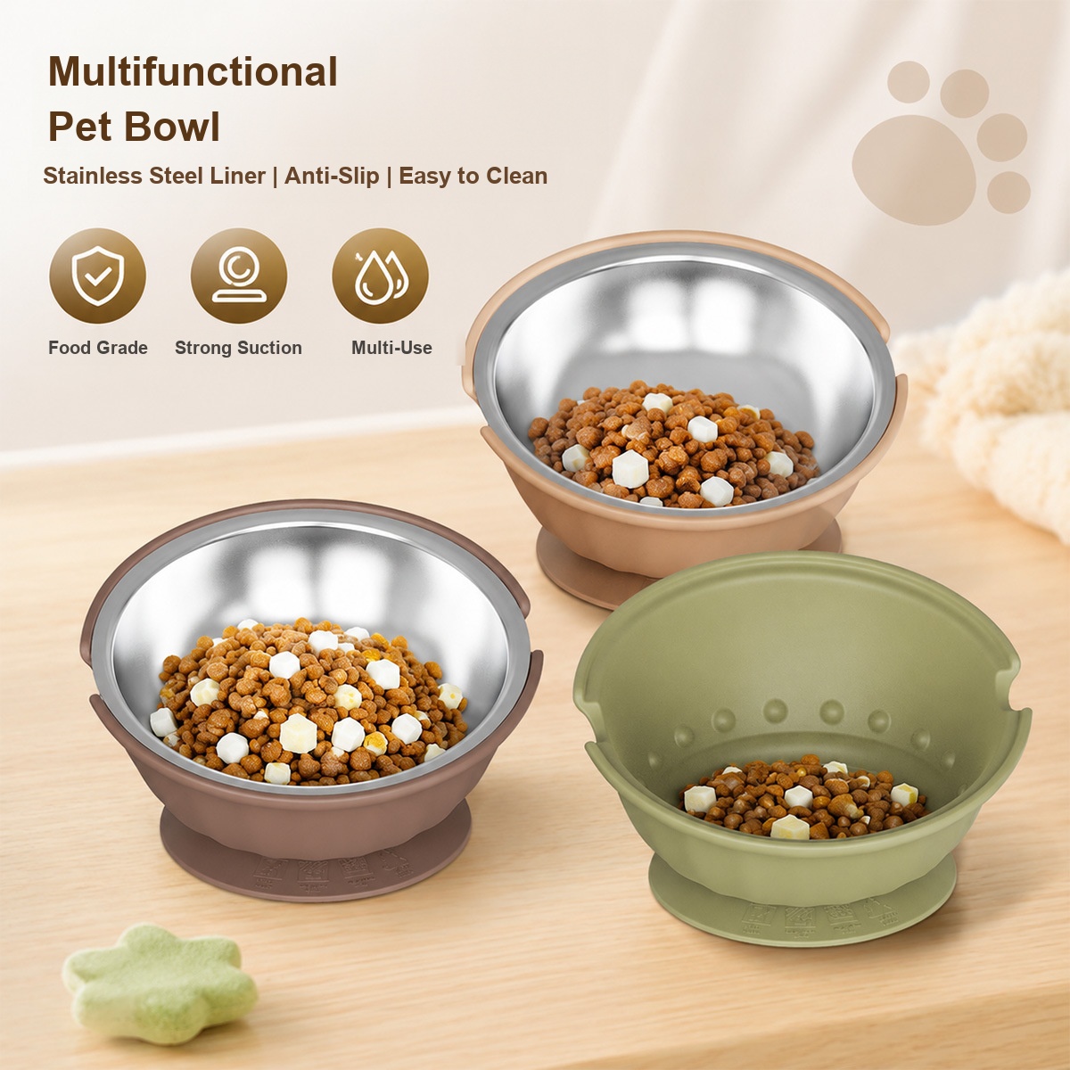 Stainless Steel Slow Feeder Dog Bowl image 2