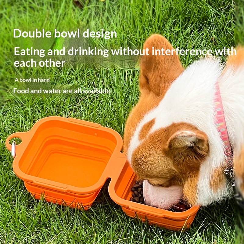 Outdoor Portable Dual Dog Feeding Bowls image 7