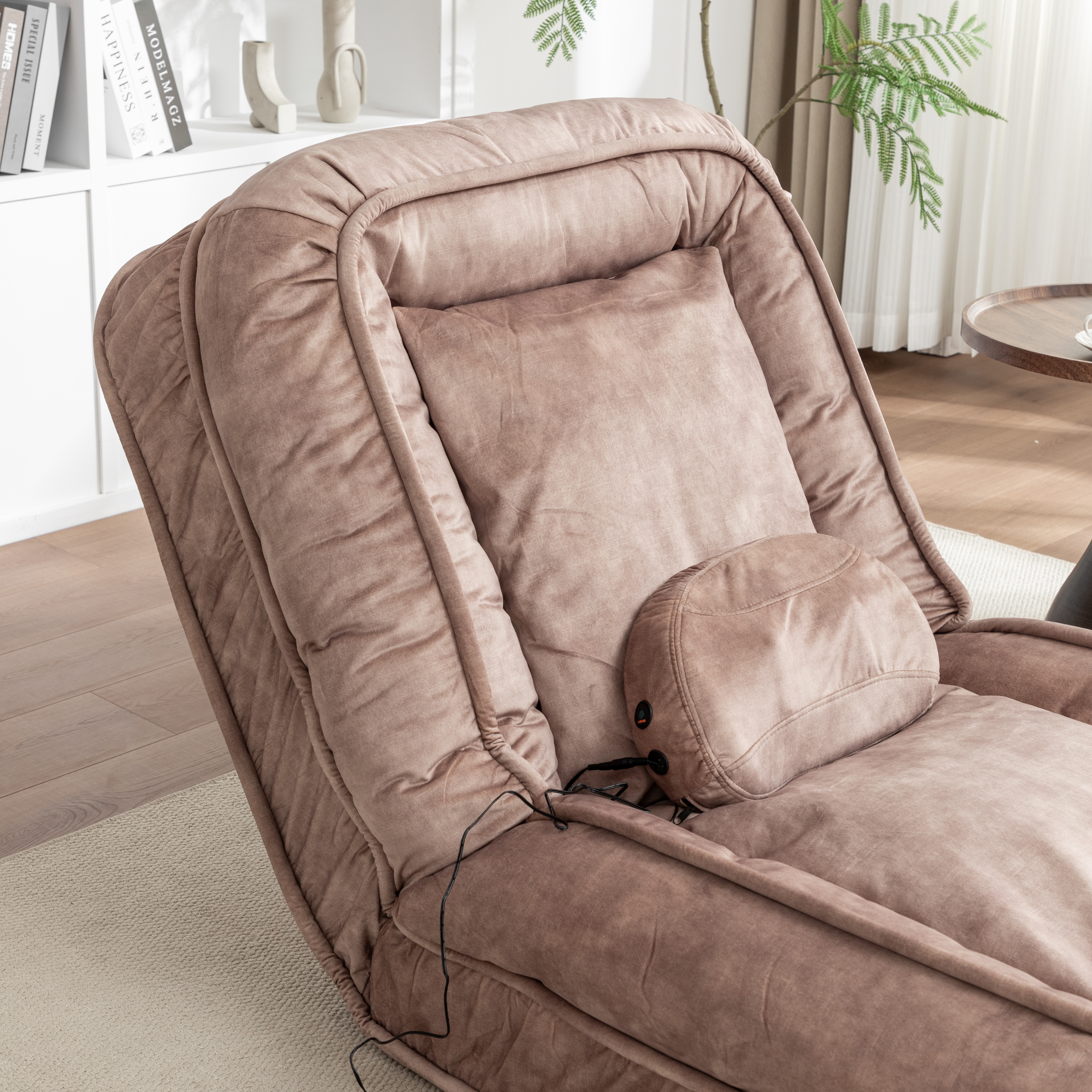 Upholstered Human Dog Bed for Adult & Pets,with 5 Adjustable Position &Massage Pillow, Bean Bag floor sofa with 2 Soft Pillows image 9