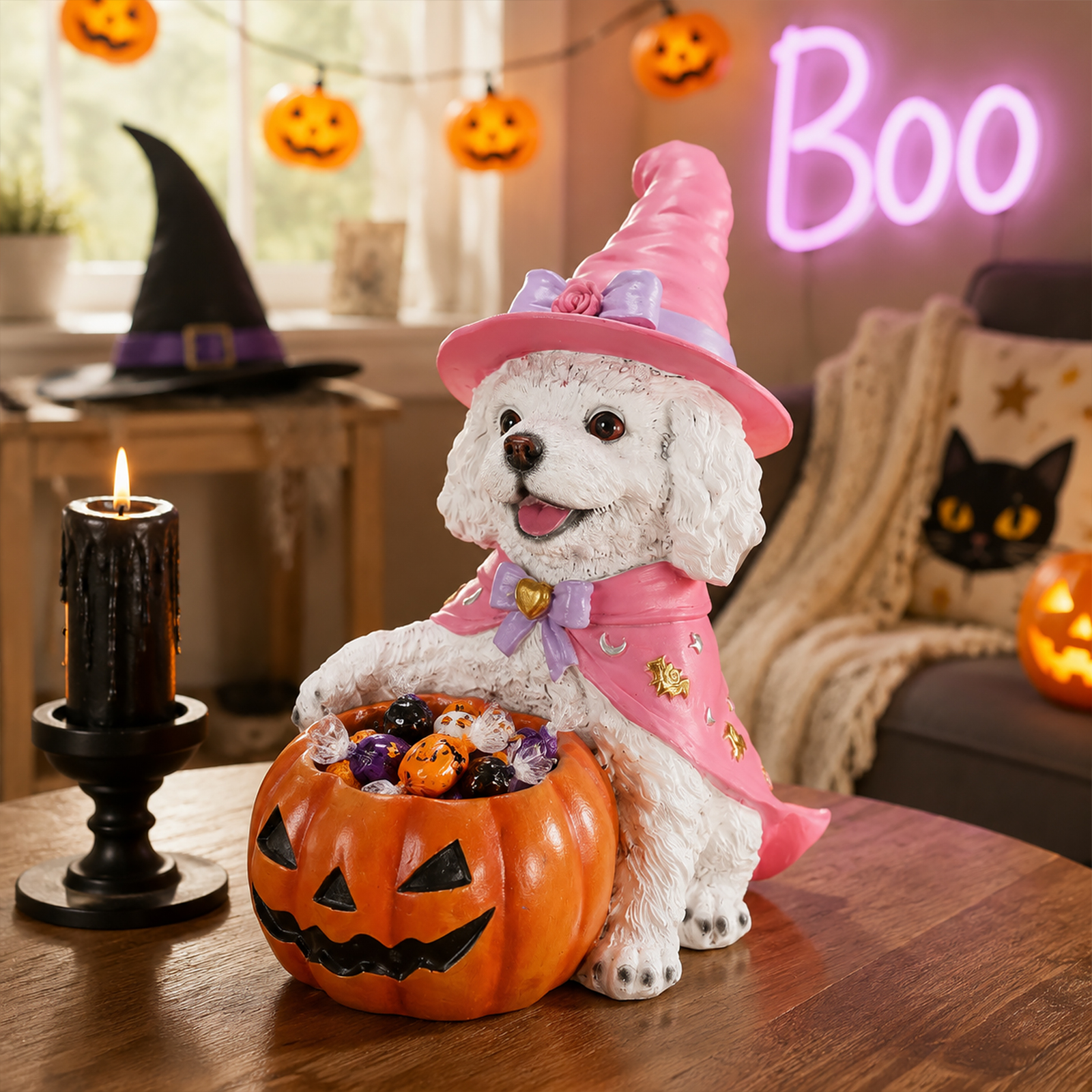 Halloween White Teddy Puppy Figurine image 4