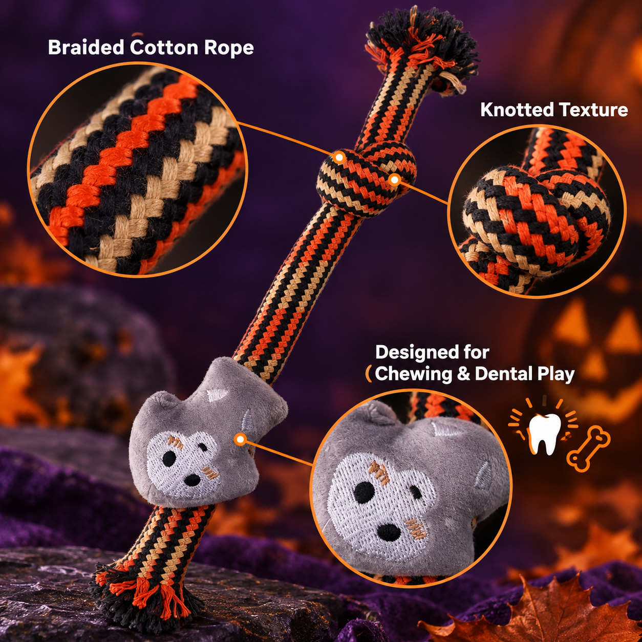Halloween Spider Plush Tug Dog Toy image 12
