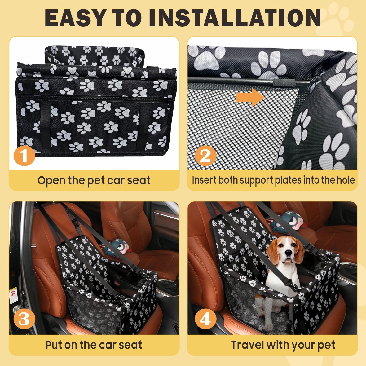 Portable Dog and Cat Travel Car Seat image 3
