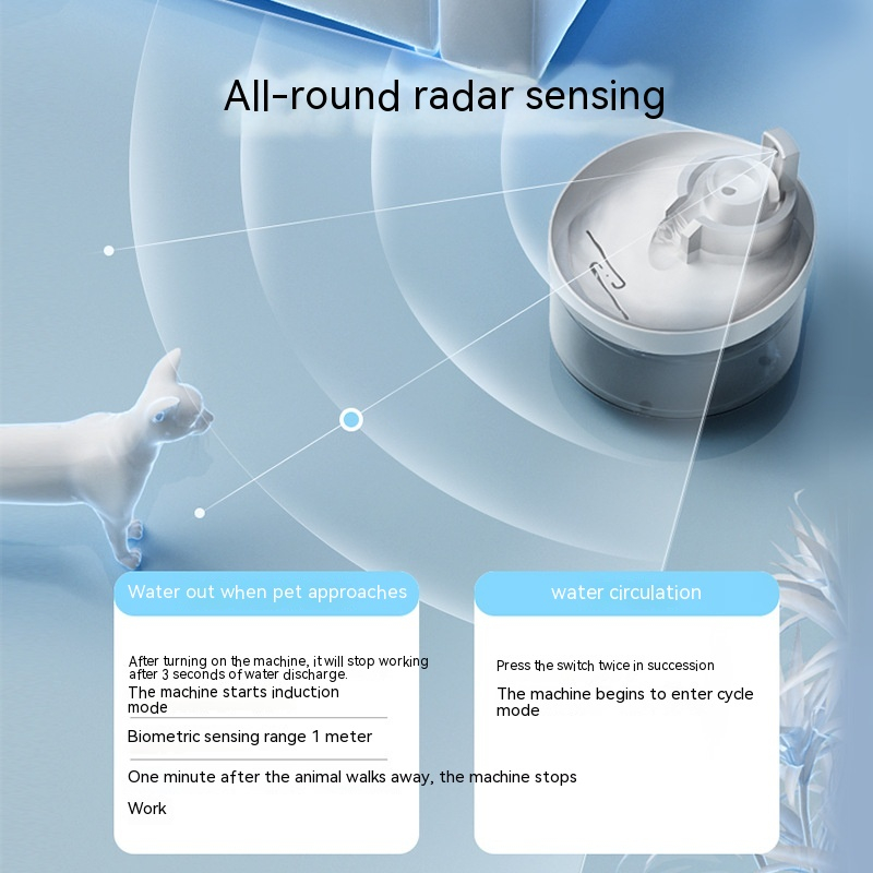 Cat Water Fountain Wireless Induction Drink Fountain image 5