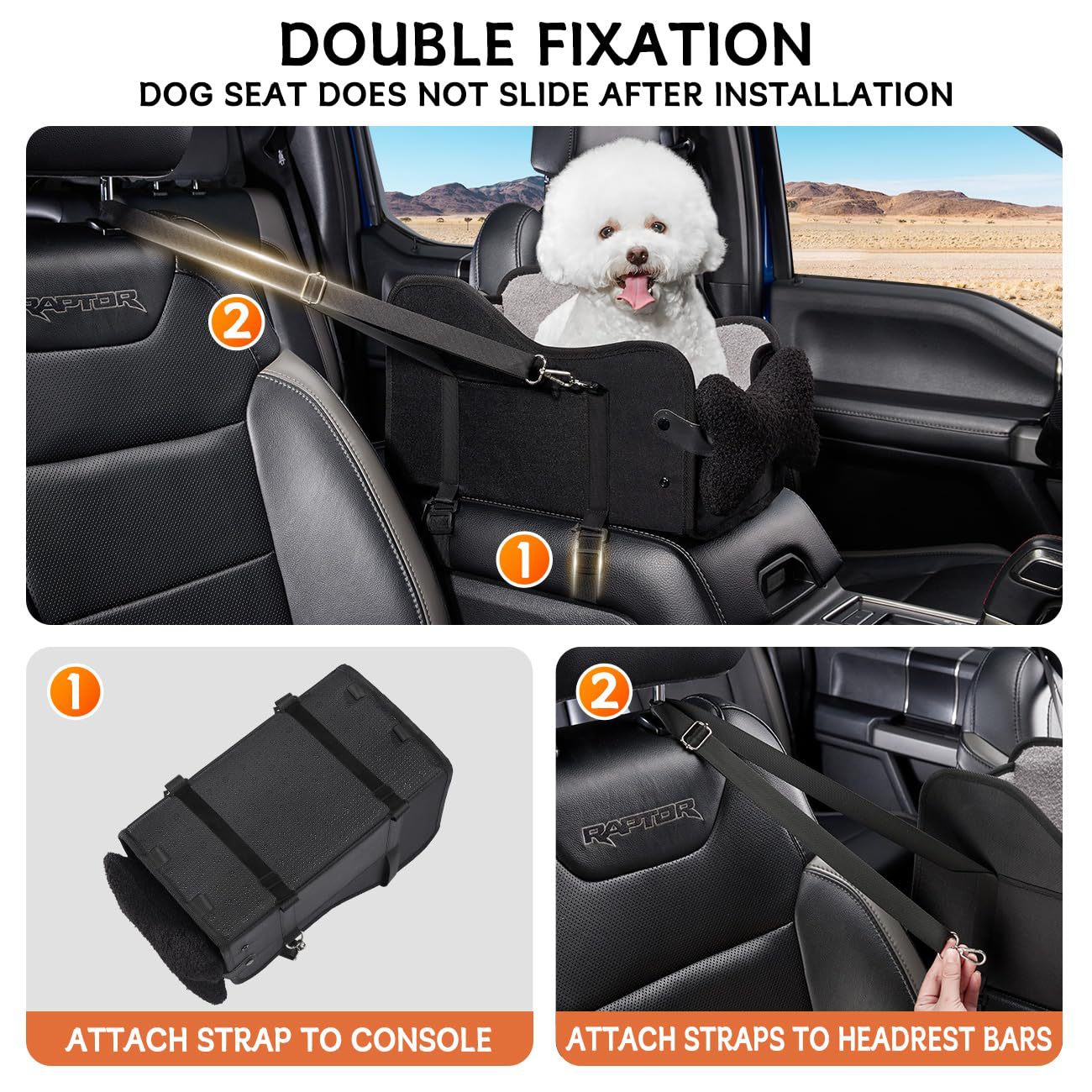 Center Console Dog Car Seat,Dog Car Seats For Small Dogs With Soft Mattress,Pet Puppy Cars Seat