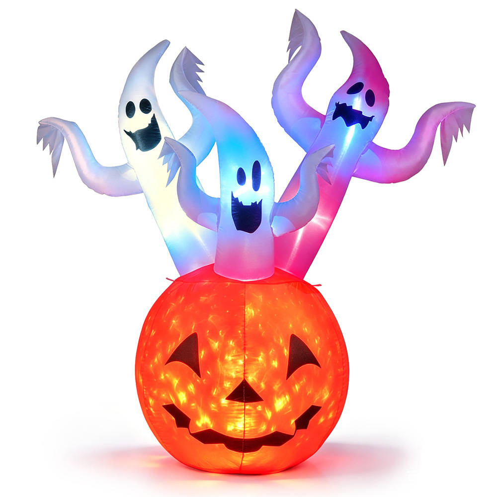 6 FT Inflatable Ghost Pumpkin with Lights
