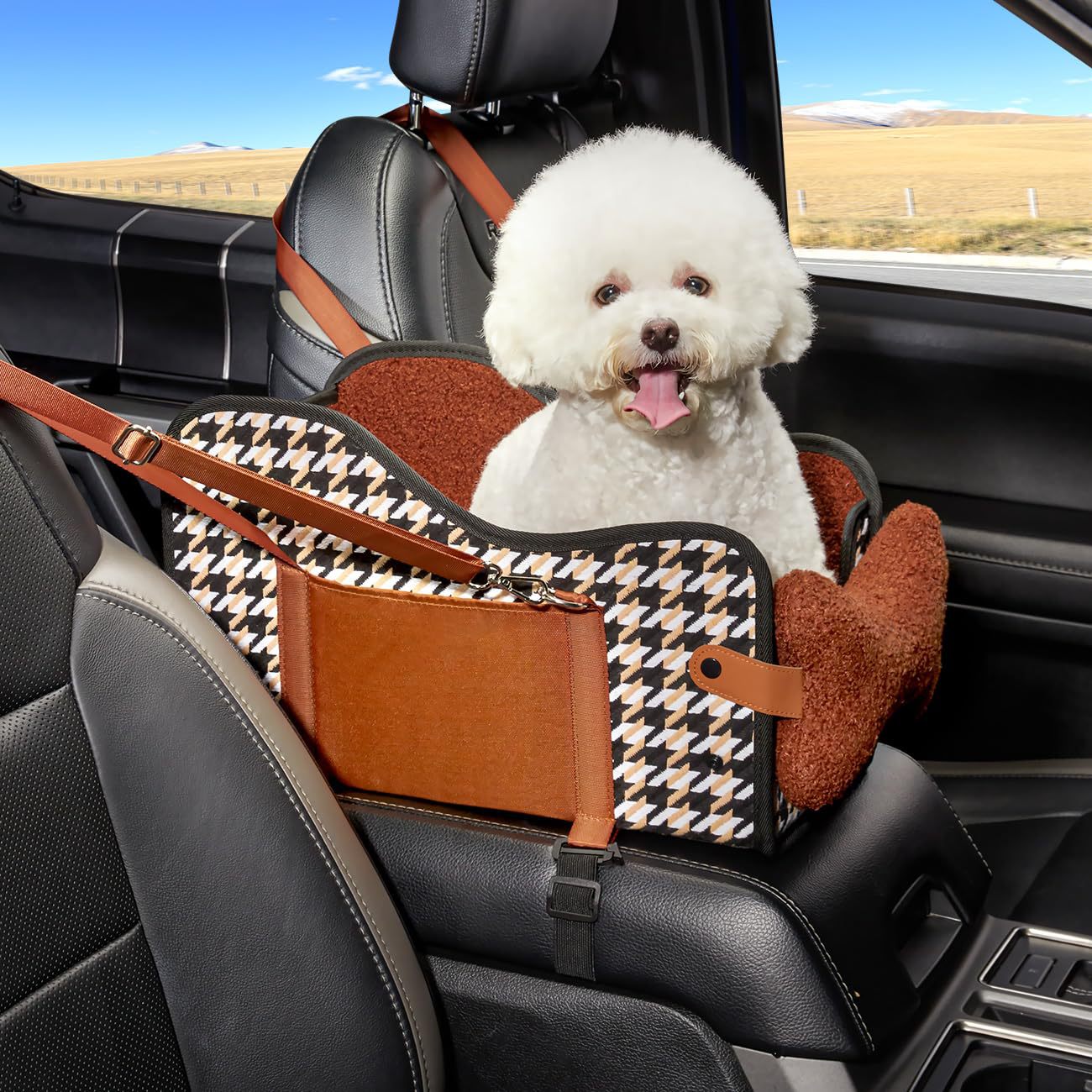 Center Console Dog Car Seat,Dog Car Seats For Small Dogs With Soft Mattress,Pet Puppy Cars Seat image 6