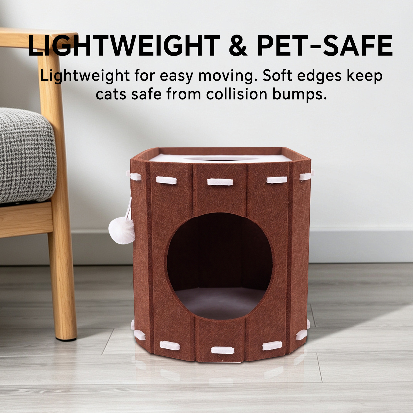 X-shaped Cat Bed - Dark Brown And Light Brown Colors