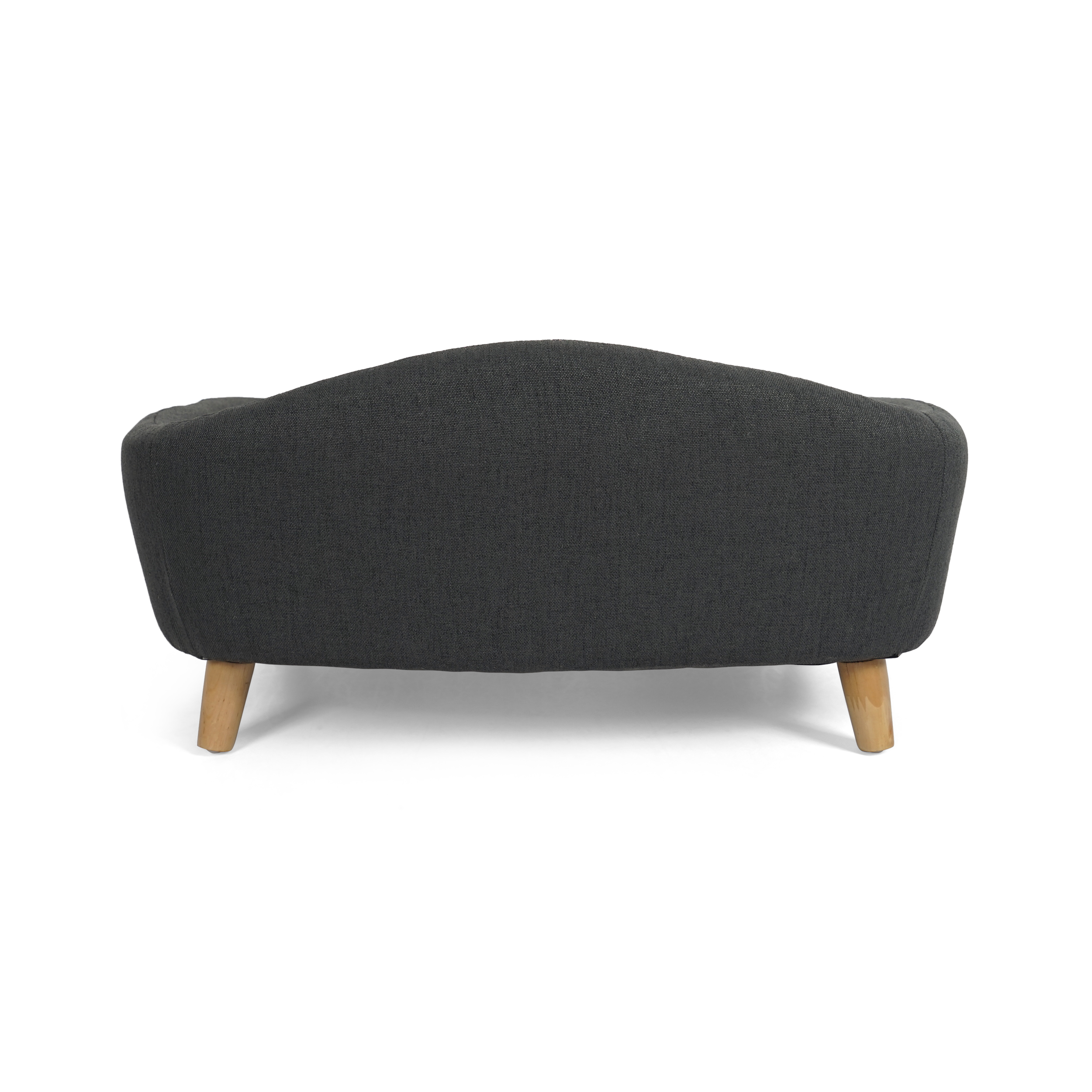 Elevated Dog Bed Frame for Small Dog, Fabric Pet Couch Bed with Rubber Wood Legs and Supportive Foam, Dark Gray, Easy Assembly image 11