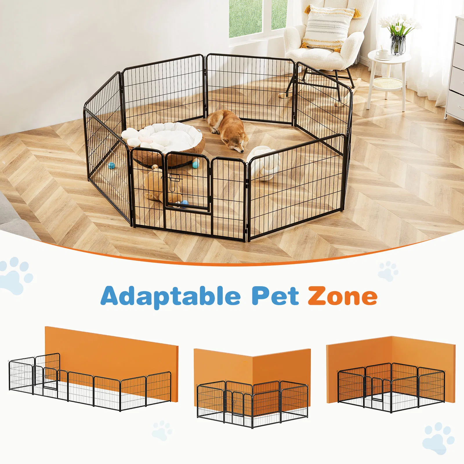 Metal Dog Exercise Pen with Door