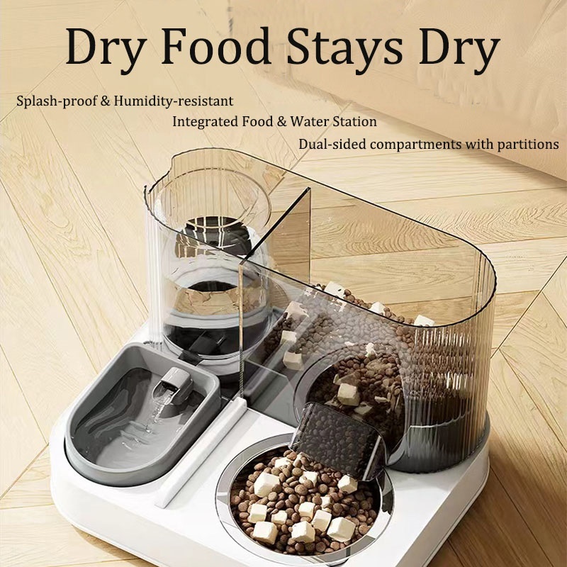 2 In 1 Automatic Cat Feeder Water Dispenser Dry Wet Pet Dog Puppy Food Dispenser image 13