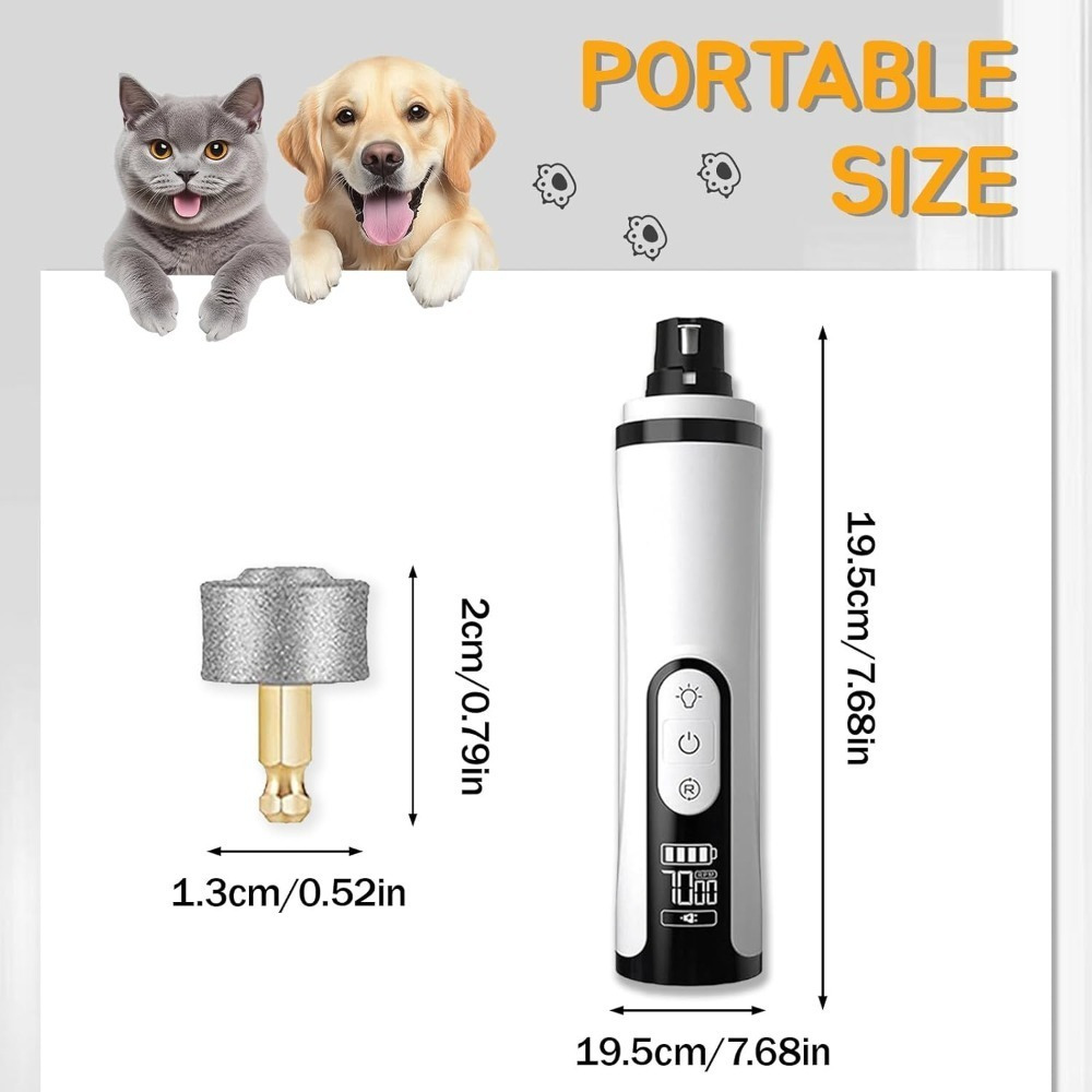 Dog Nail Grinder Set With 1 Grinder And 2 Grinding Attachments For Gentle Grooming—Party Accessory Set image 3