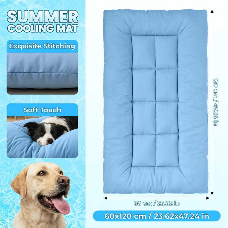 Extra-Large Summer Cooling Mat Dog Sofa Bed,Ultra-Soft, 8 Compartments, Extra-Large Plush Dog Sofa Bed,Super Soft, Thick Polyester Pet Mat With A Non-Slip Bottom image 5