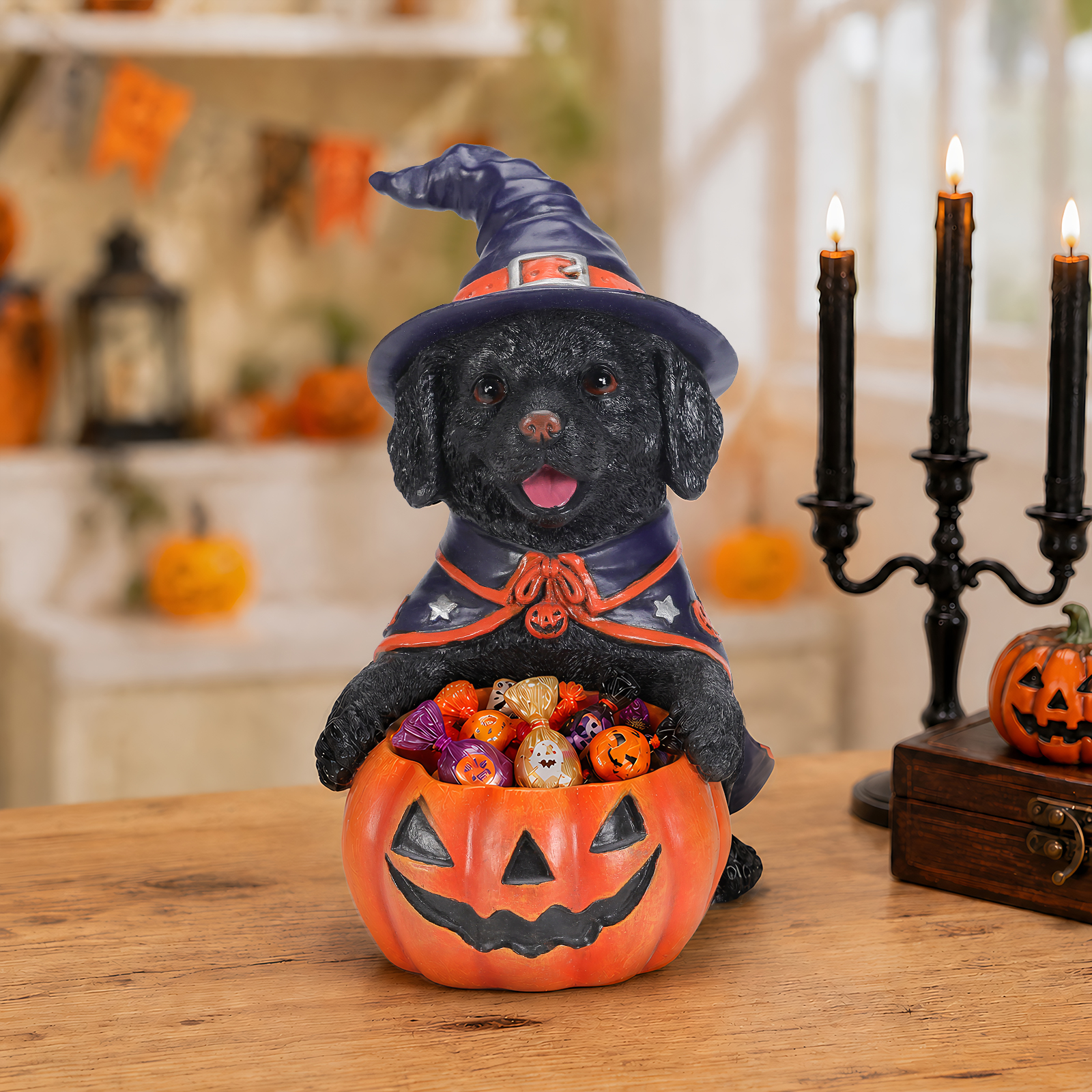 Halloween Labrador Witch Dog Figurine image 11
