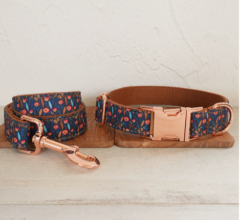 Tongmeng Garden Dog Collar Pet Supplies Export Leash Set Rose Gold Buckle image 3