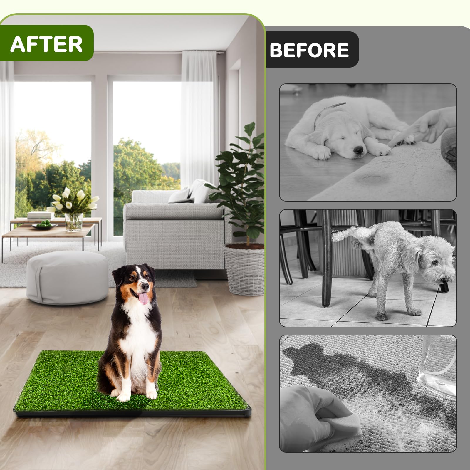 Portable Dog Grass Pad with Tray image 3