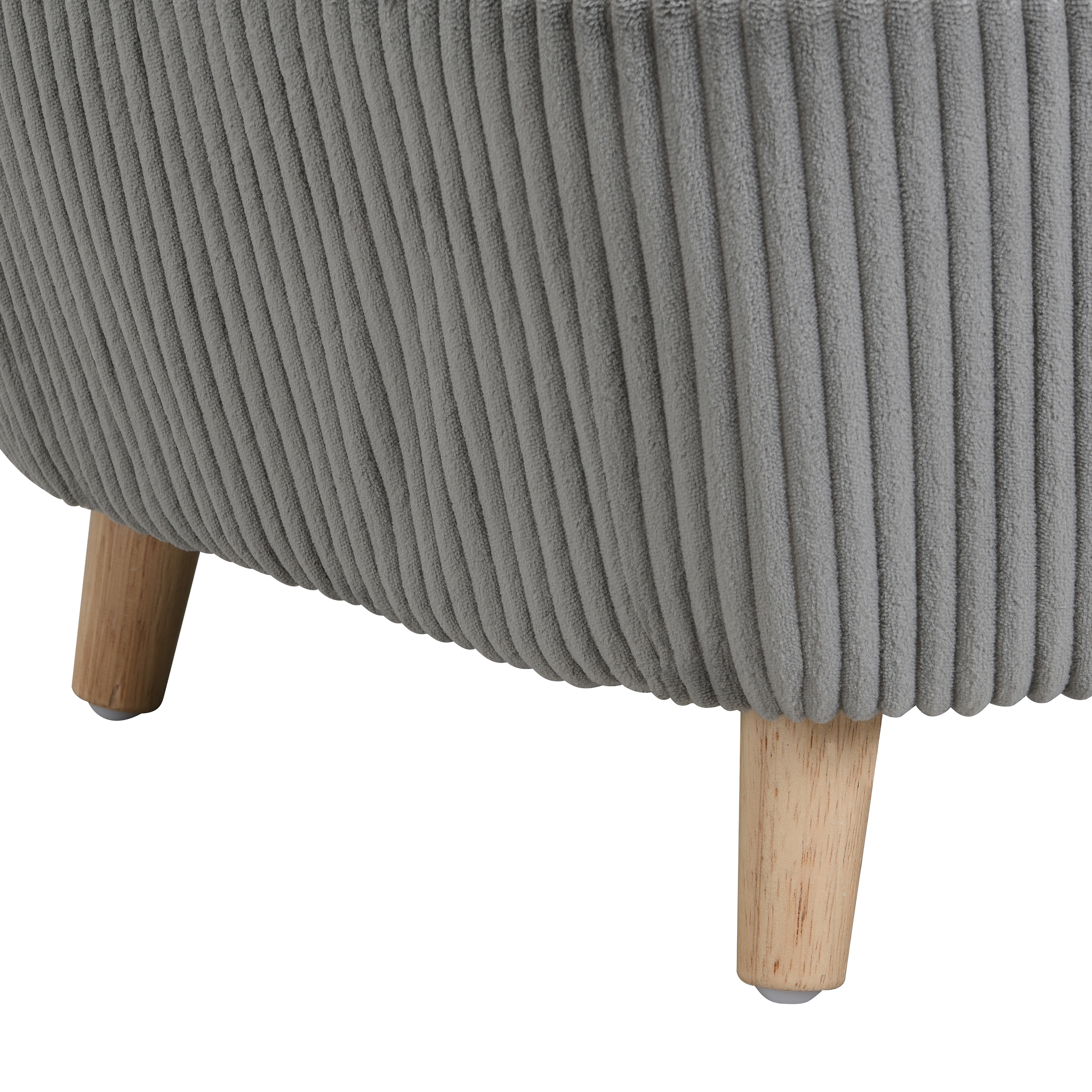 Elevated Dog Bed Frame for Small Dog, Corduroy Pet Couch Bed with Rubber Wood Legs and Supportive Foam, Grey, Easy Assembly image 14