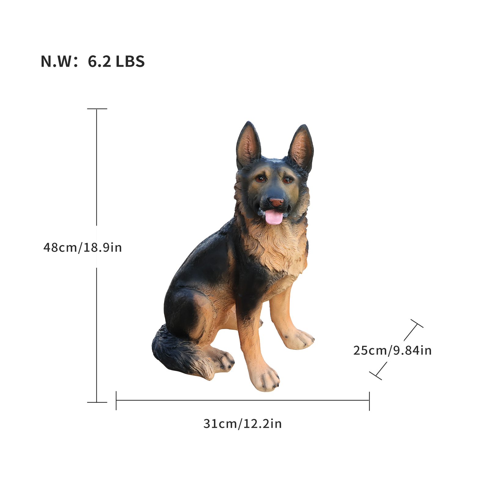 Outdoor Dog Statues German Shepherd Dog Statue for Garden image 5
