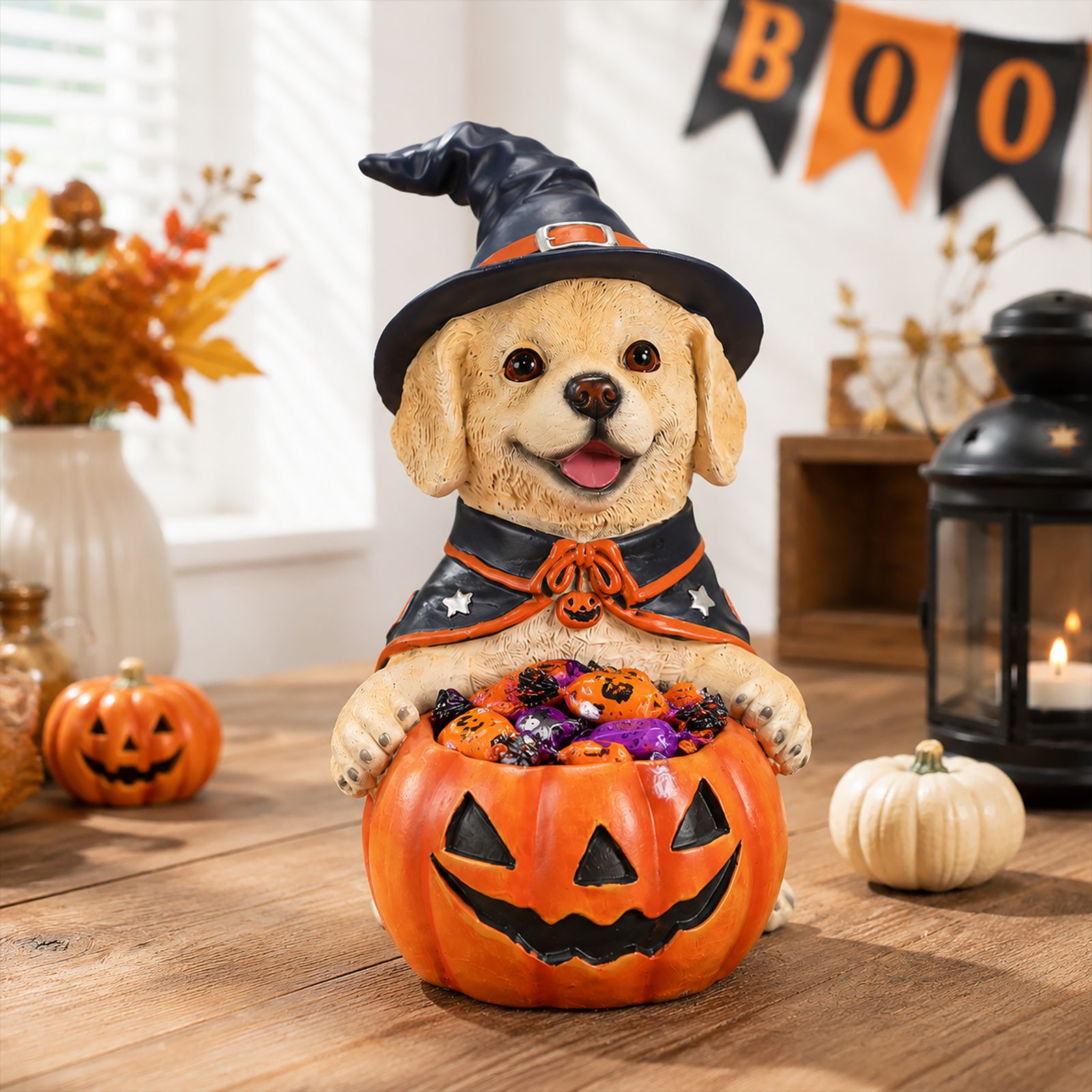 Halloween Labrador Witch Dog Figurine image 6