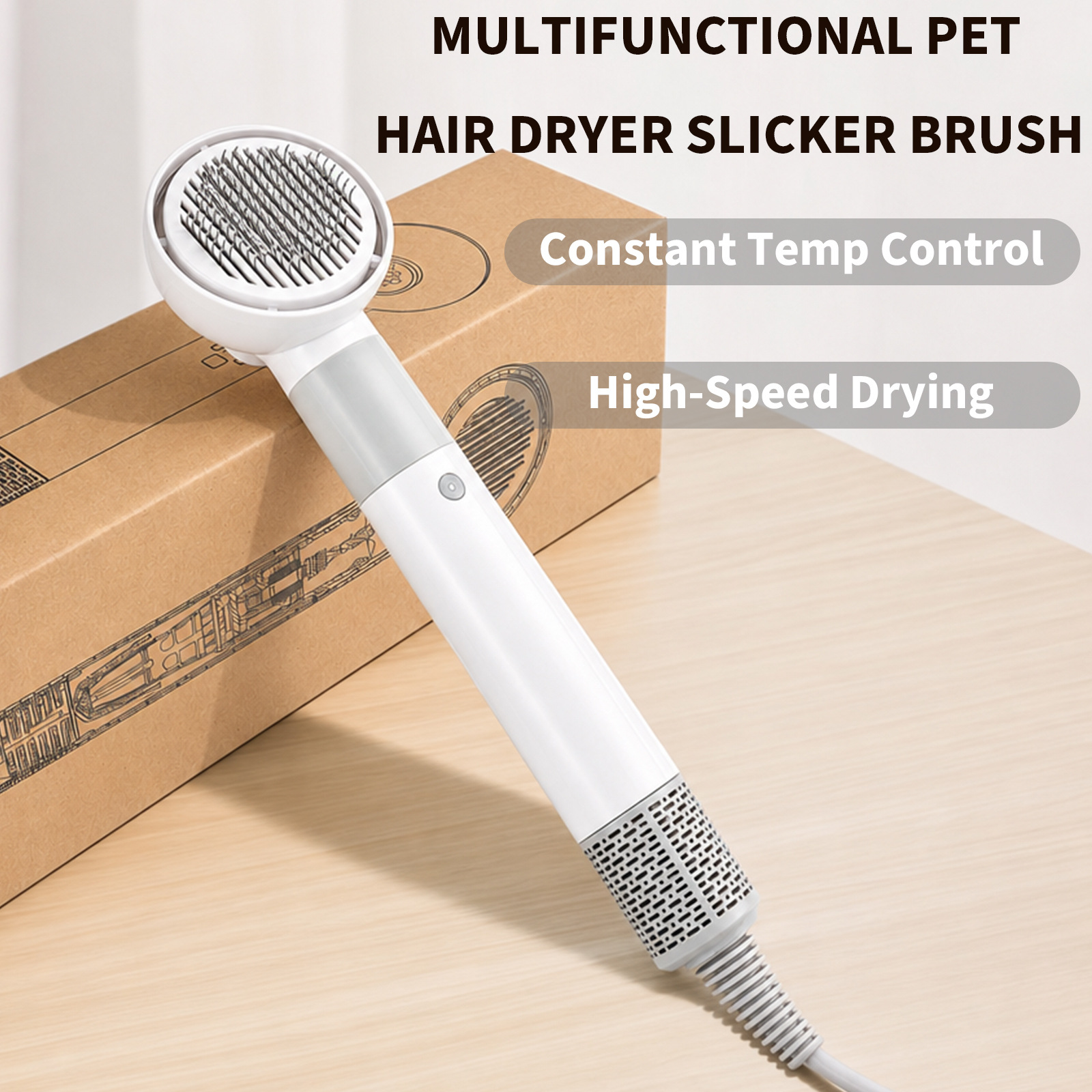 2-in-1 Pet Grooming Hair Dryer Brush image 2