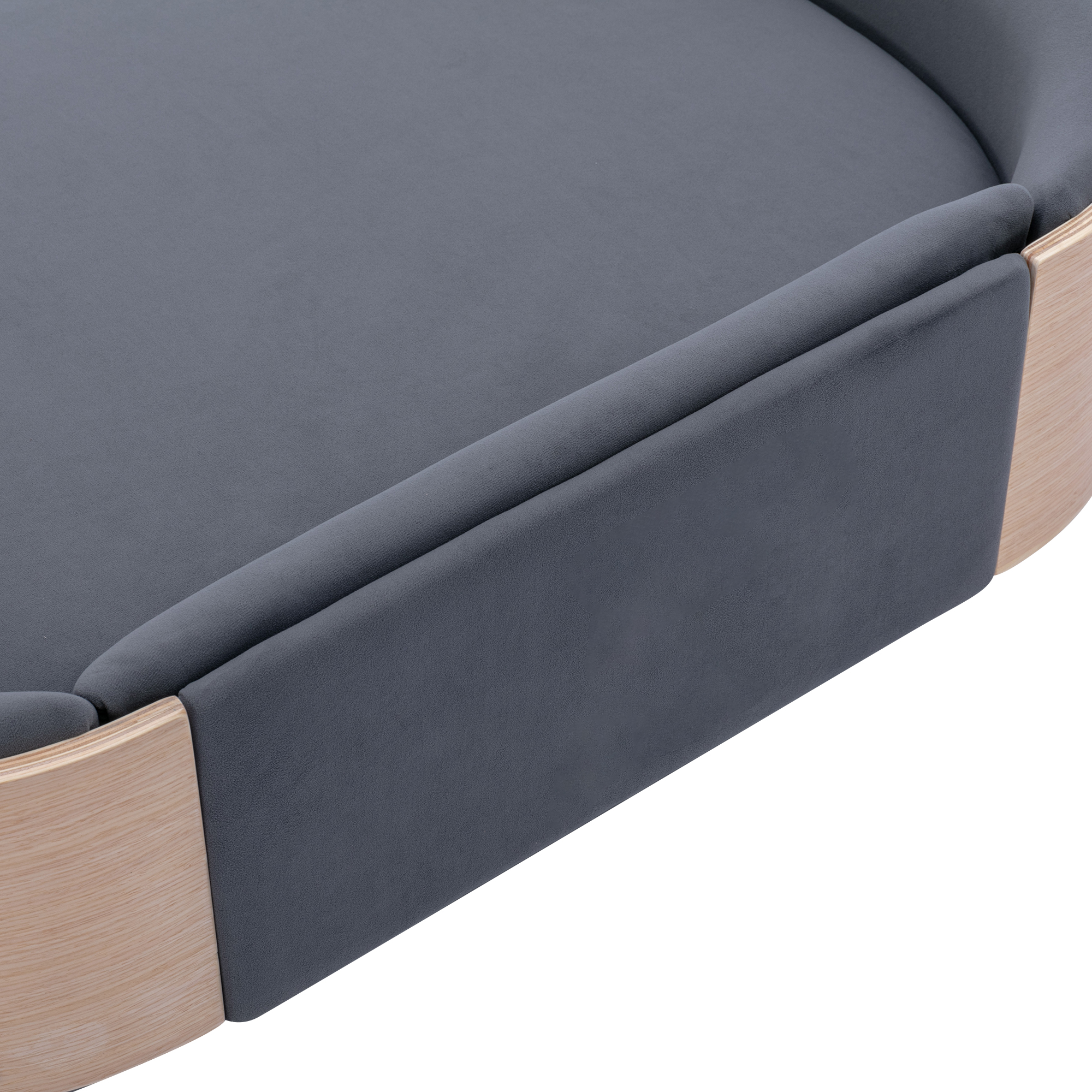 Scandinavian style Elevated Dog Bed Pet Sofa With Solid Wood legs and Bent Wood Back, Velvet Cushion,Large Size image 25