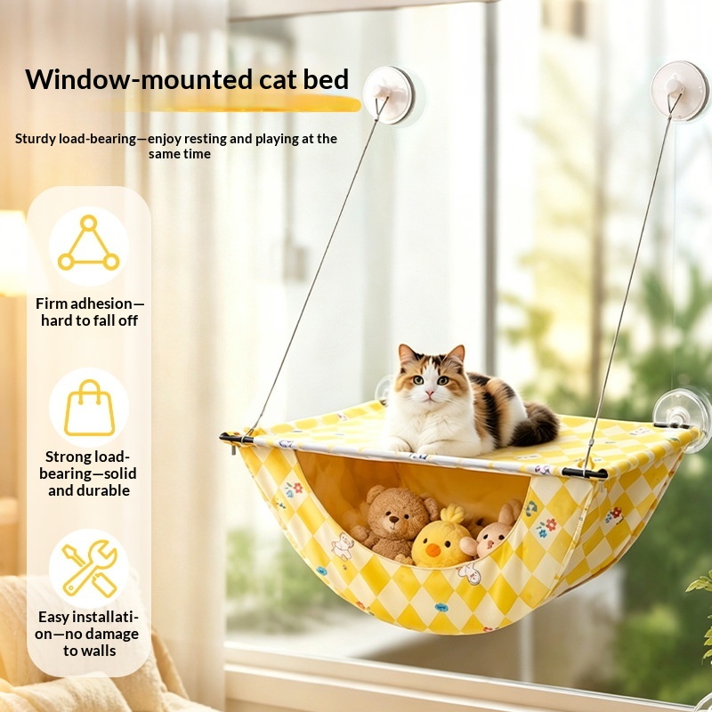 Cat Hammock Window-Hanging Strong Suction-Cup Cat Bed image 3