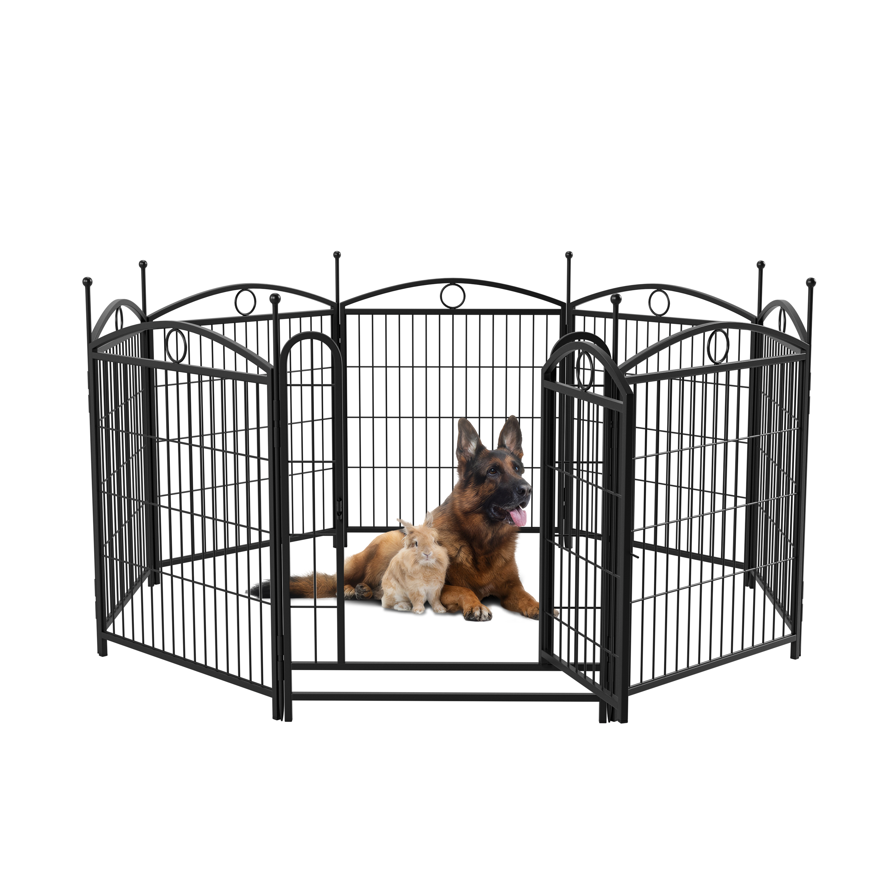 Dog Playpen Indoor 32 inch 8 Panels Metal Dog Pen Pet Dog Fence Outdoor Exercise Pen with Doors, Heavy Duty Dog Fence Puppy Pen for Large Medium Small Dogs Indoor Outdoor Foldable Pet Exercise Pen image 36