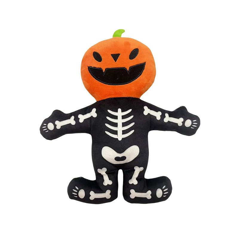 Pumpkin Skeleton Plush Dog Toy