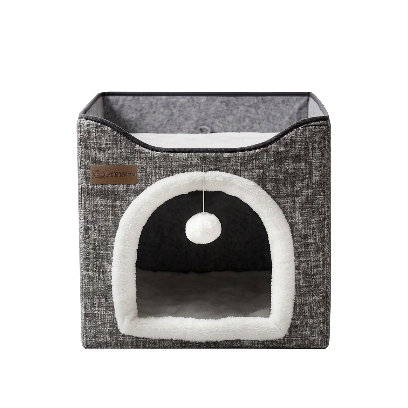 Arched Cat Bed In Green And Gray Color image 13
