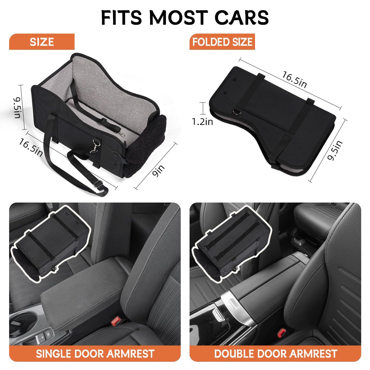 Center Console Dog Car Seat,Dog Car Seats For Small Dogs With Soft Mattress,Pet Puppy Cars Seat image 8