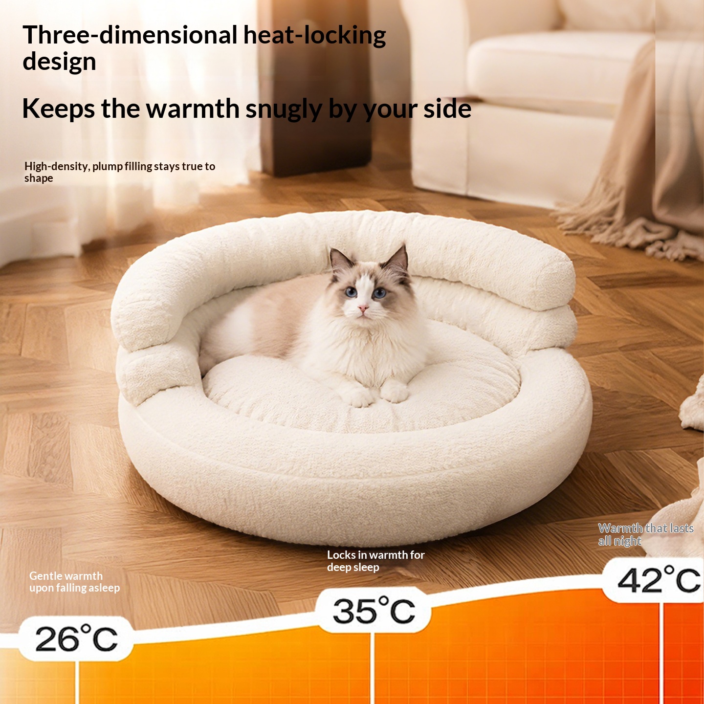 Soft And Fluffy Loop-pile Pet Sofa Bed Cat And Dog Kennel image 3