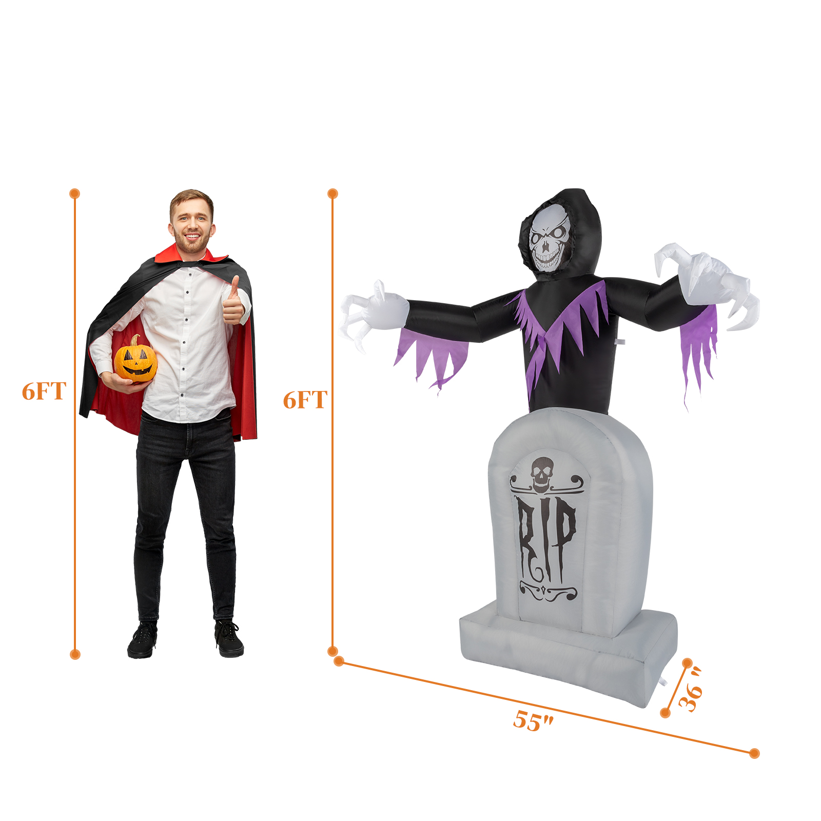 Grim Reaper and Grave LED Inflatable image 2