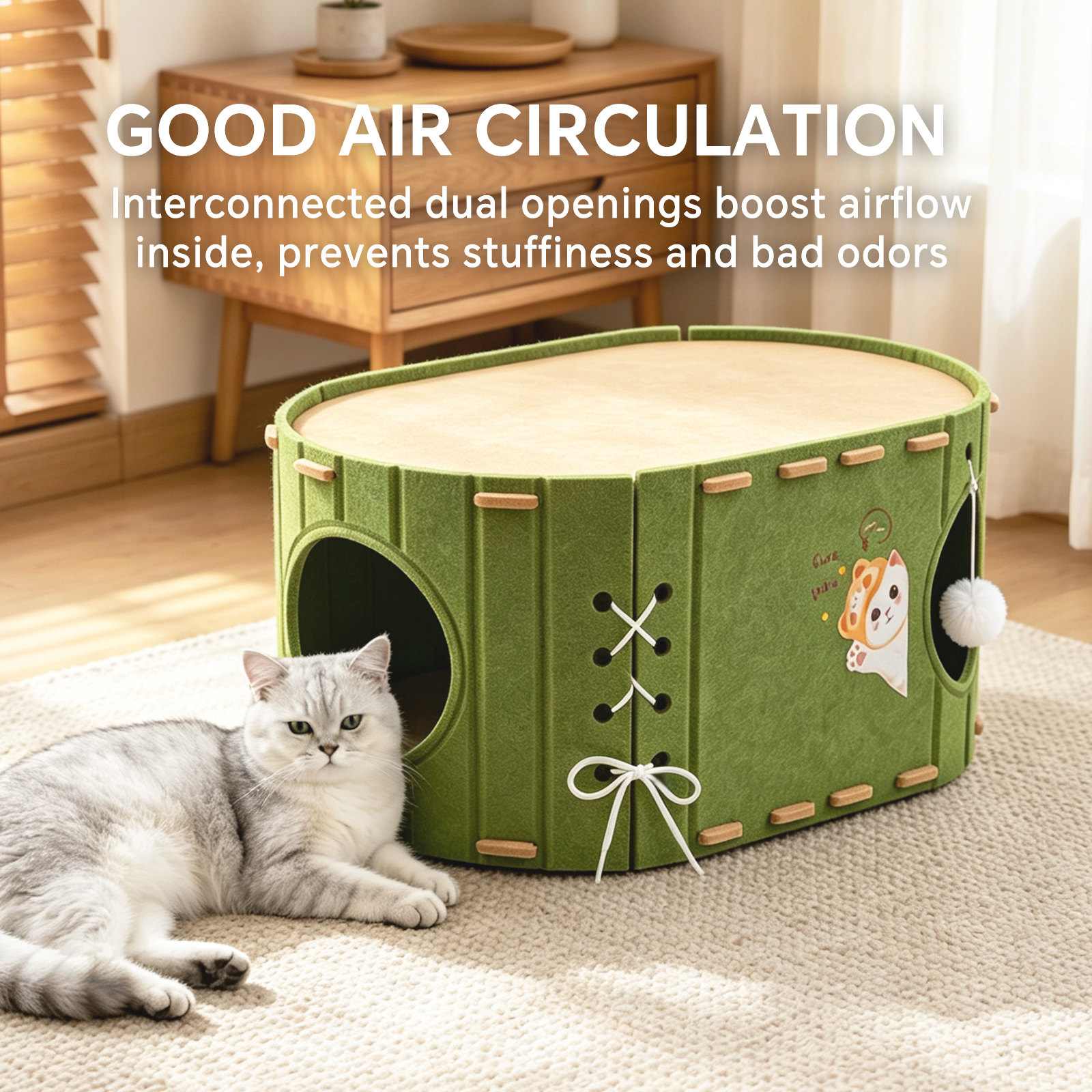 Green Single-layer Cat Toy image 5