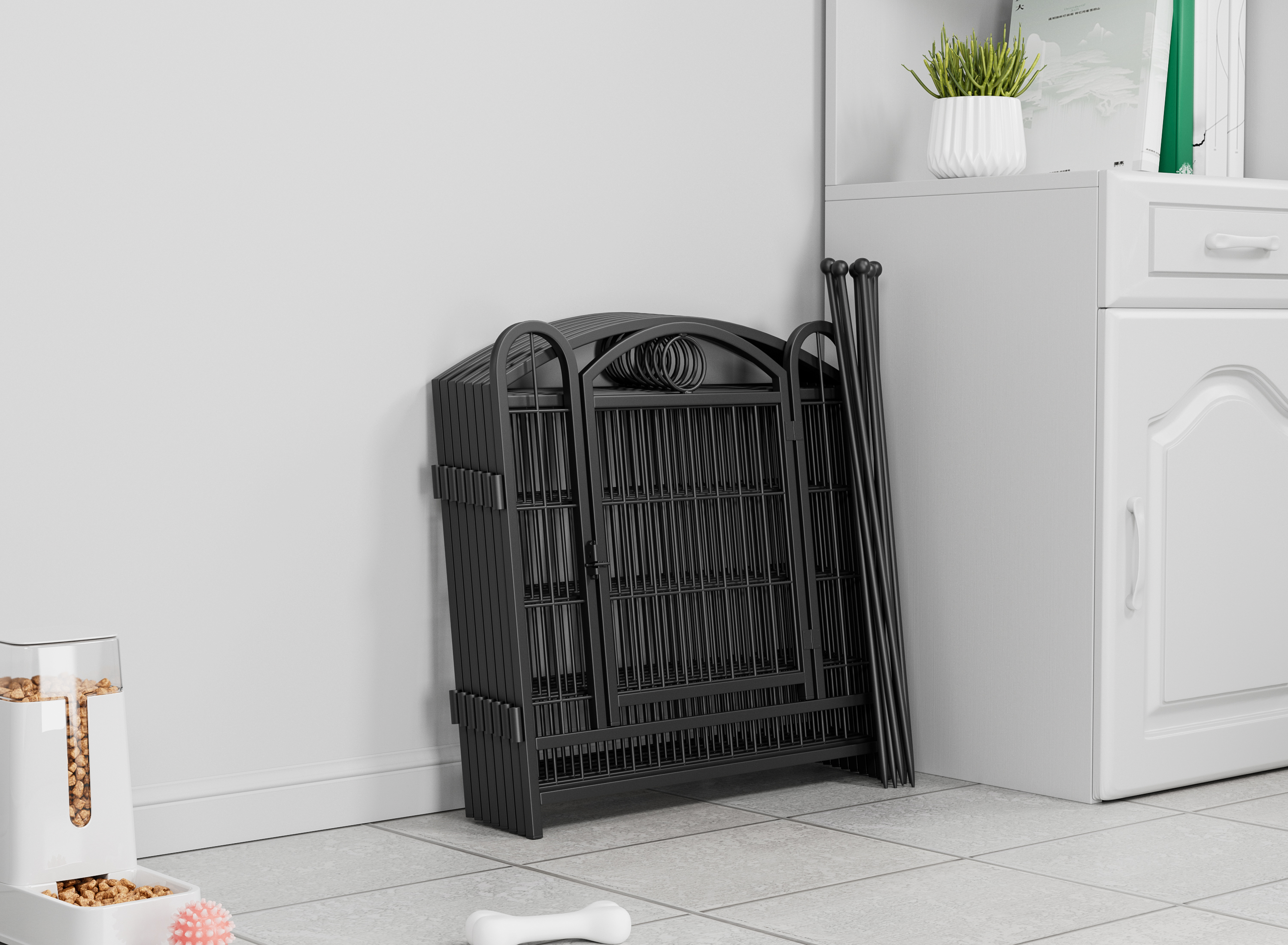 Dog Playpen Indoor 24 inch 8 Panels Metal Dog Pen Pet Dog Fence Outdoor Exercise Pen with Doors, Heavy Duty Dog Fence Puppy Pen for Large Medium Small Dogs Indoor Outdoor Foldable Pet Exercise Pen image 32