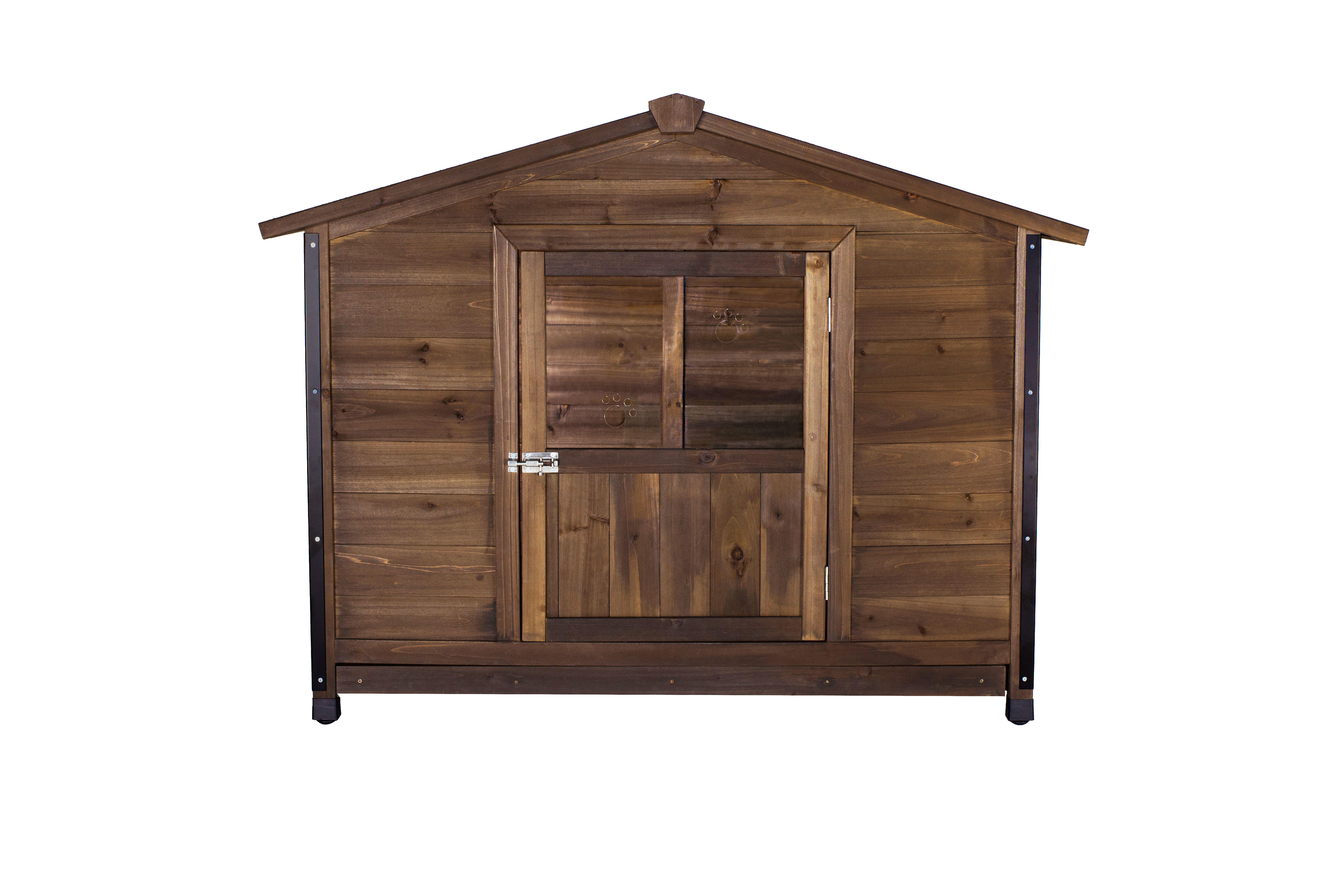 Unique All-Around Iron Frame,Outdoor Large Wooden Cabin House Style Wooden Dog Kennel image 9