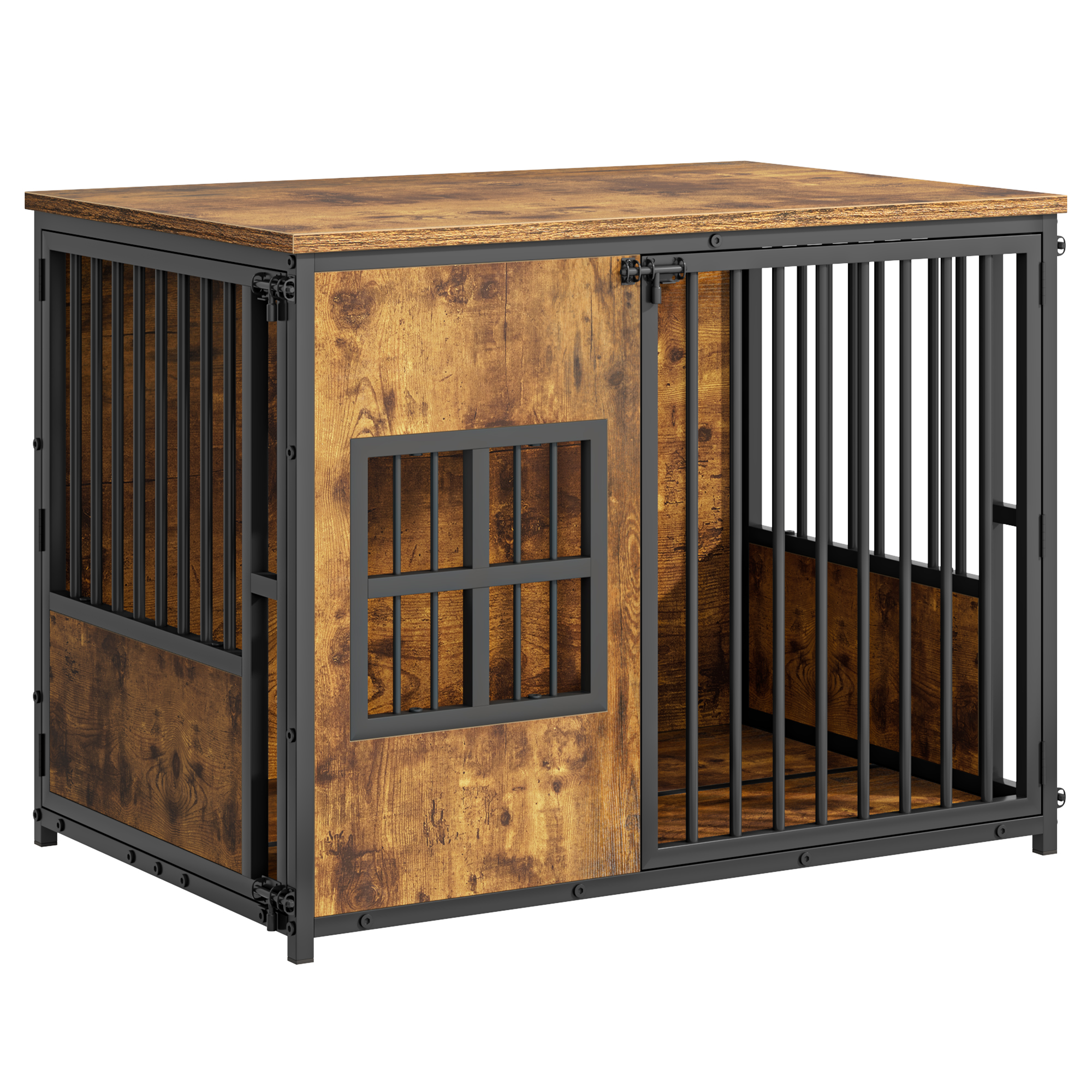 Wooden Dog Crate Furniture, Large Dog Kennel with Storage Top, Indoor Pet Cage image 16