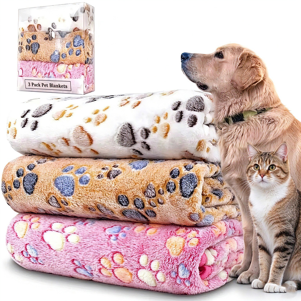 Soft Plush Paw Print Dog and Cat Blanket image 8