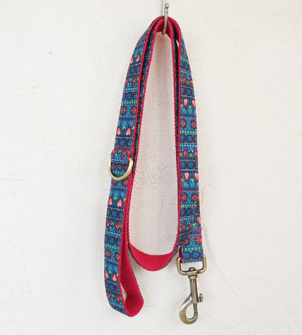 New Red Lotus Dog Collar Pet Supplies Export Leash Set Bronze Buckle image 2