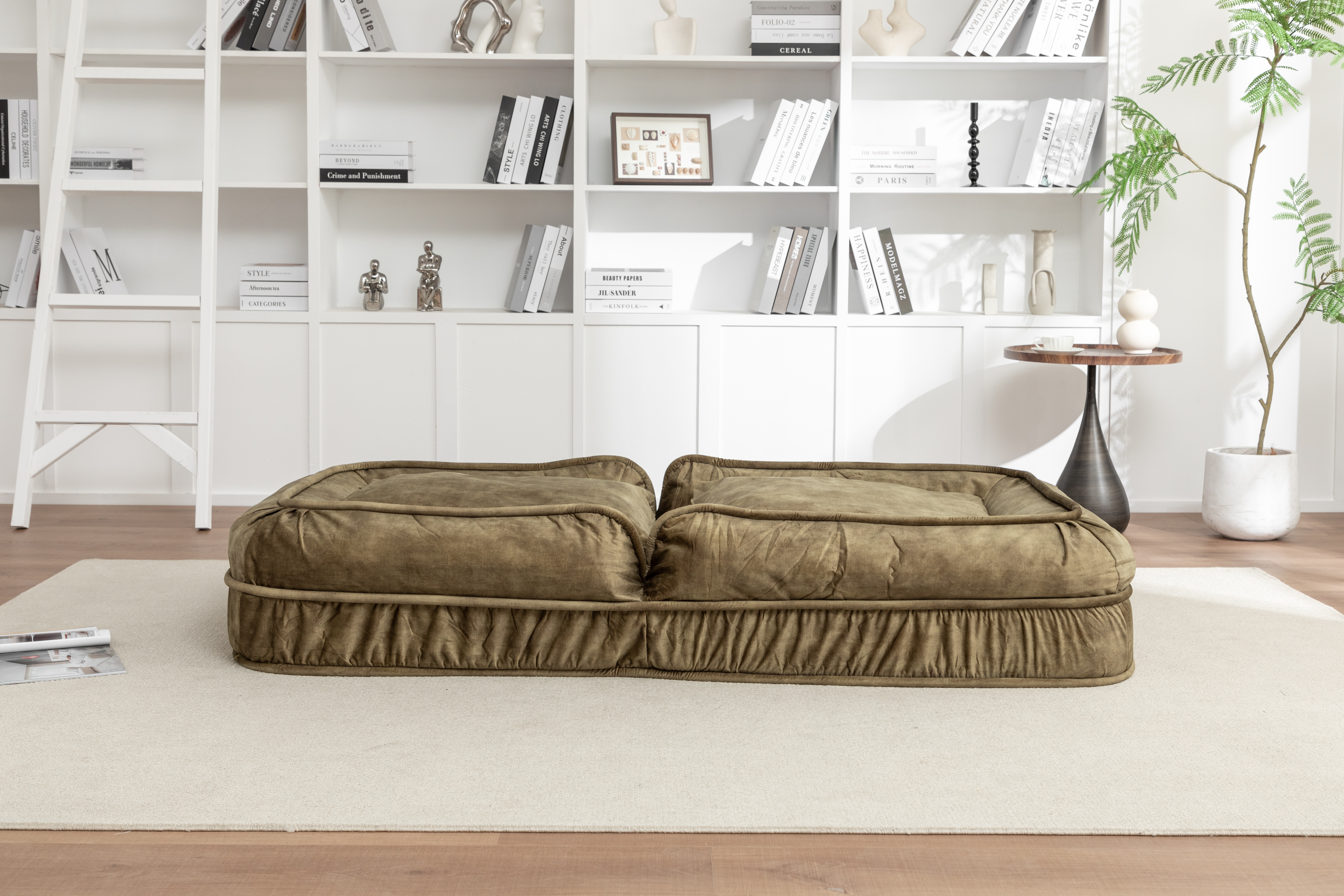 Upholstered Human Dog Bed for Adult & Pets,with 5 Adjustable Position &Massage Pillow, Bean Bag floor sofa with 2 Soft Pillows image 18